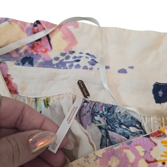 Free People meadow lark Floral Print Button-Down long sleeve Tunic top XS - Picture 8 of 10